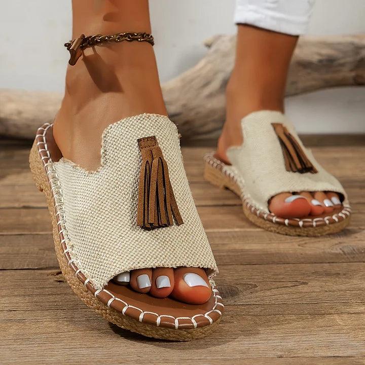 Sandals For Women | Open Toe Tassel Slide