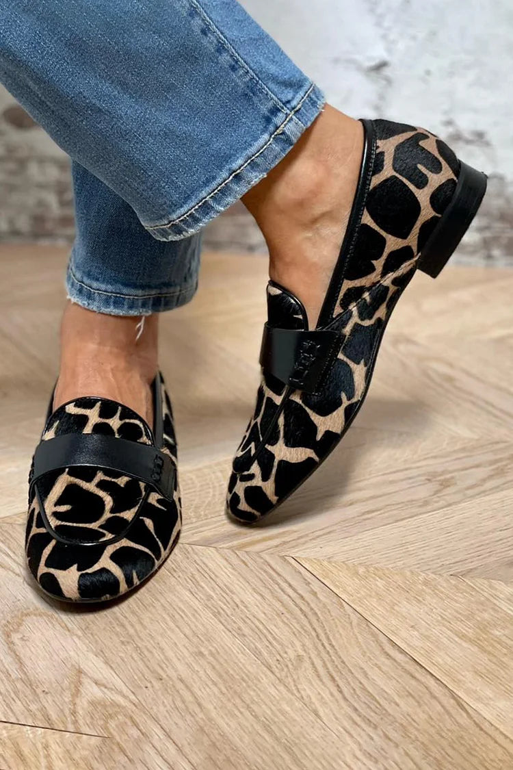 Loafers for Women | Animal Patterned Slip On Closed Toe