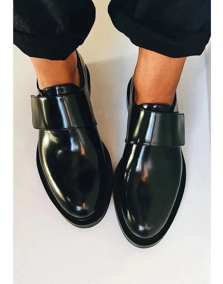 Loafers for Women | Strap Detail Glossy Finish
