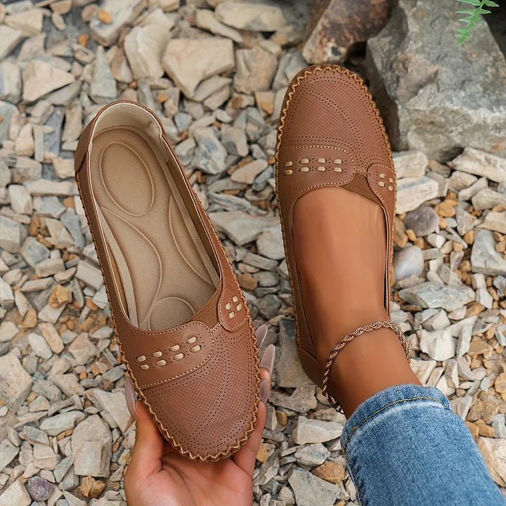 Loafers For Women | Perforated Closed Toe Slip-On