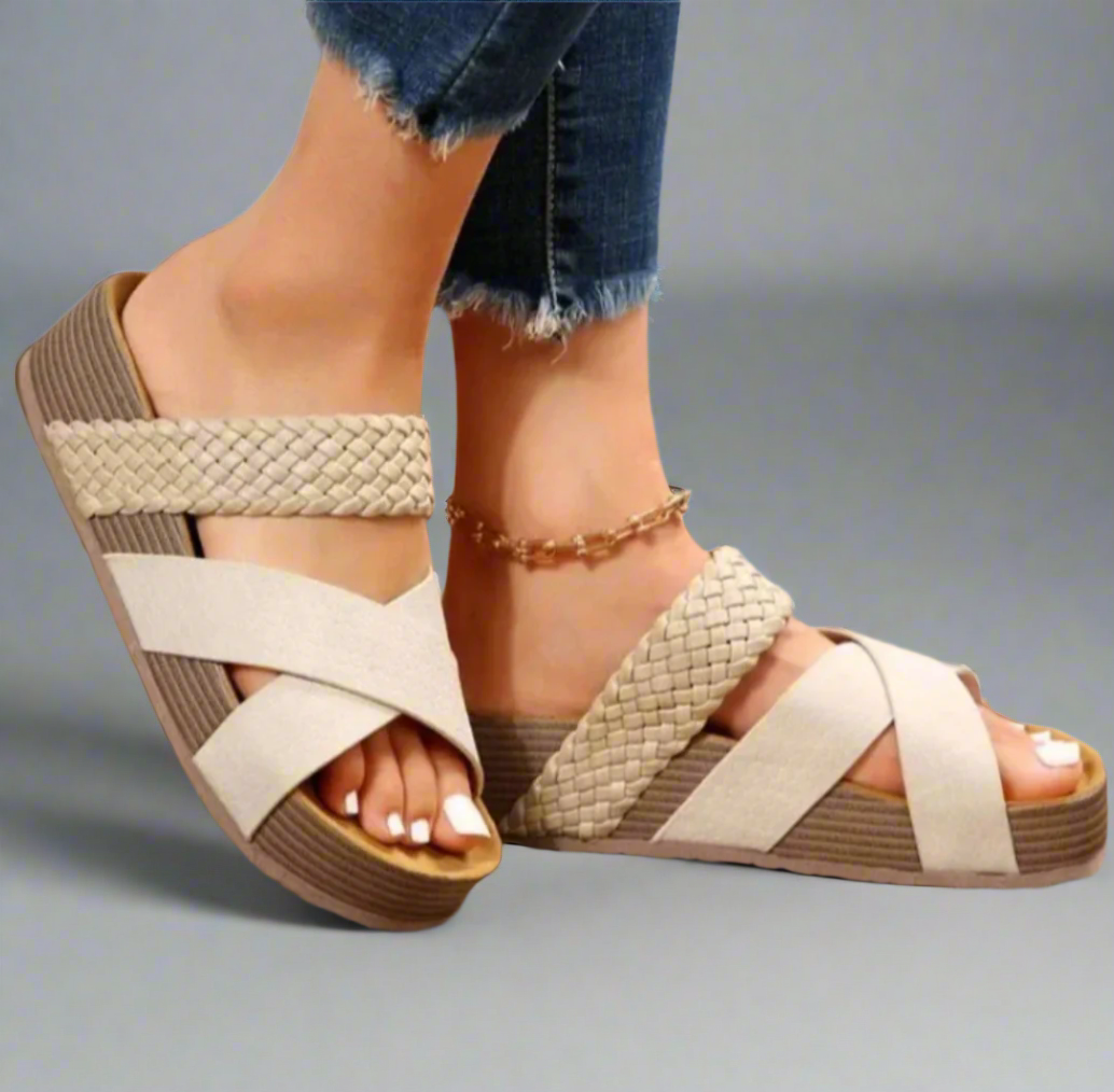 Sandals For Women | Open Toe Platform With Cross Straps