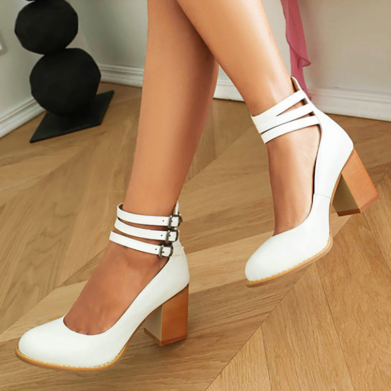 Heels For Women | Ankle Strap Block Heel