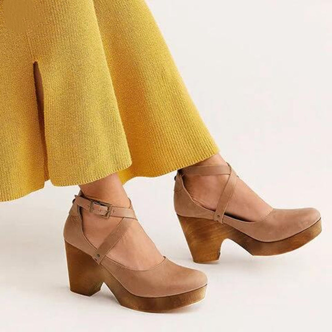 Heels For Women | Platform Closed Toe With Ankle Straps