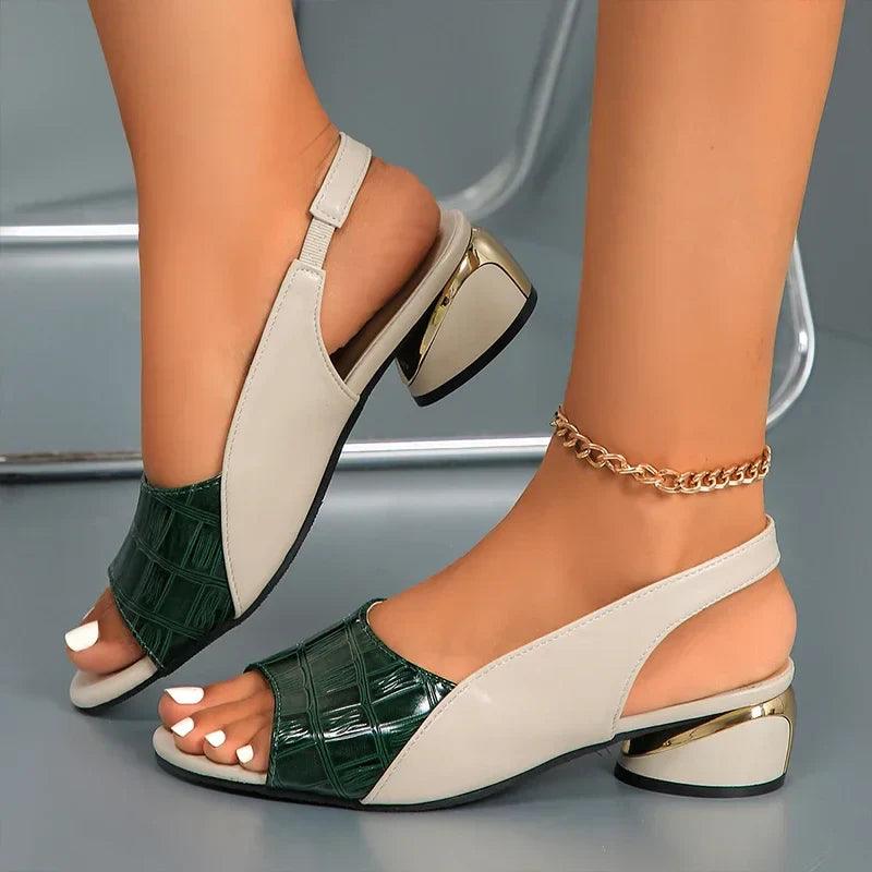 Sandals For Women | Open Toe Slingback Block Heel
