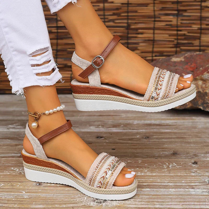 Sandals For Women | Embellished Strap Platform Design