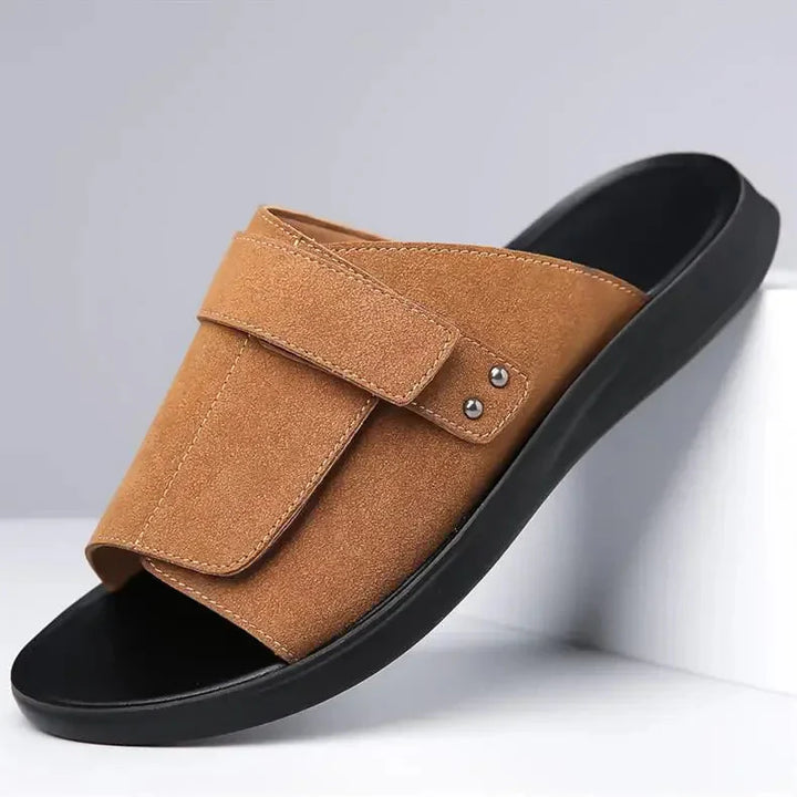Men’s Single Strap Slide Sandals with Open Toe and Adjustable Strap