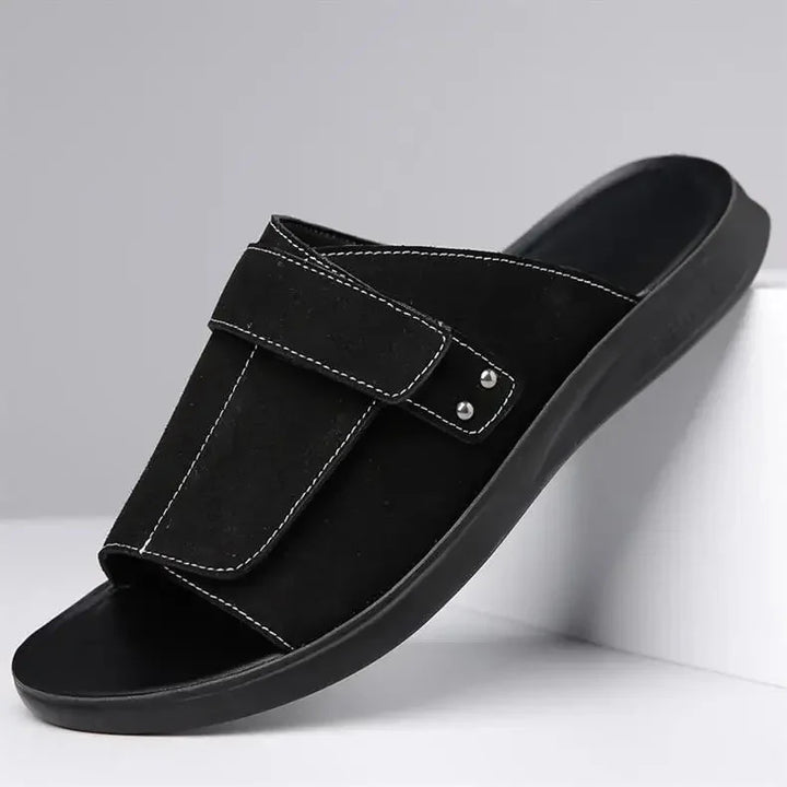 Men’s Single Strap Slide Sandals with Open Toe and Adjustable Strap