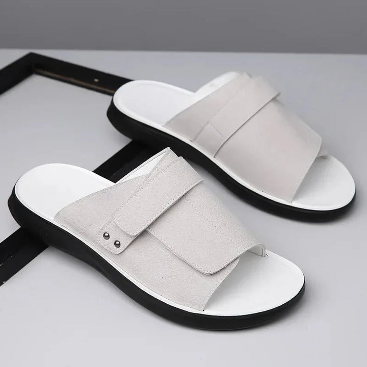 Men’s Single Strap Slide Sandals with Open Toe and Adjustable Strap